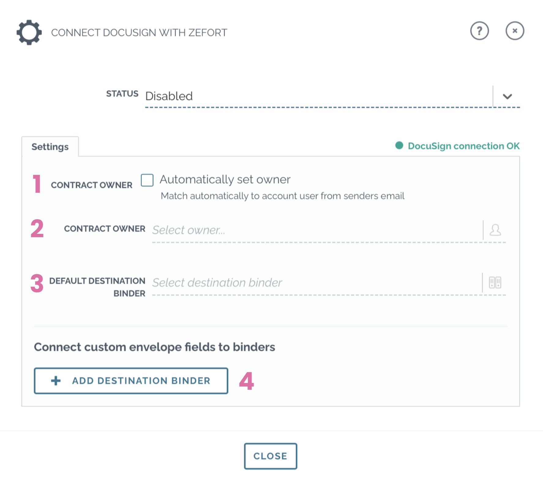 zefort docusign connection created