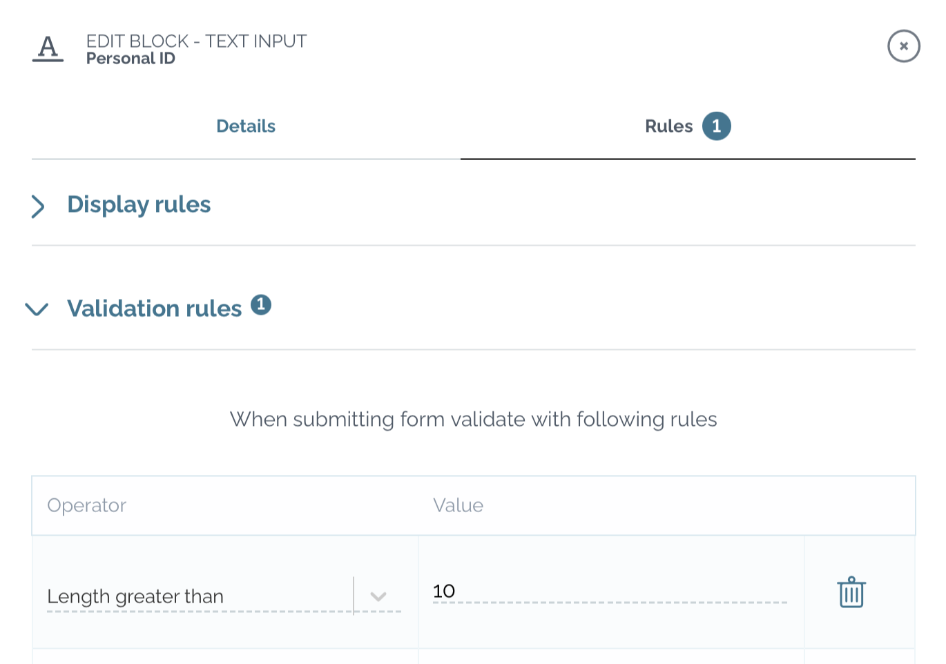 zefort forms value validation example