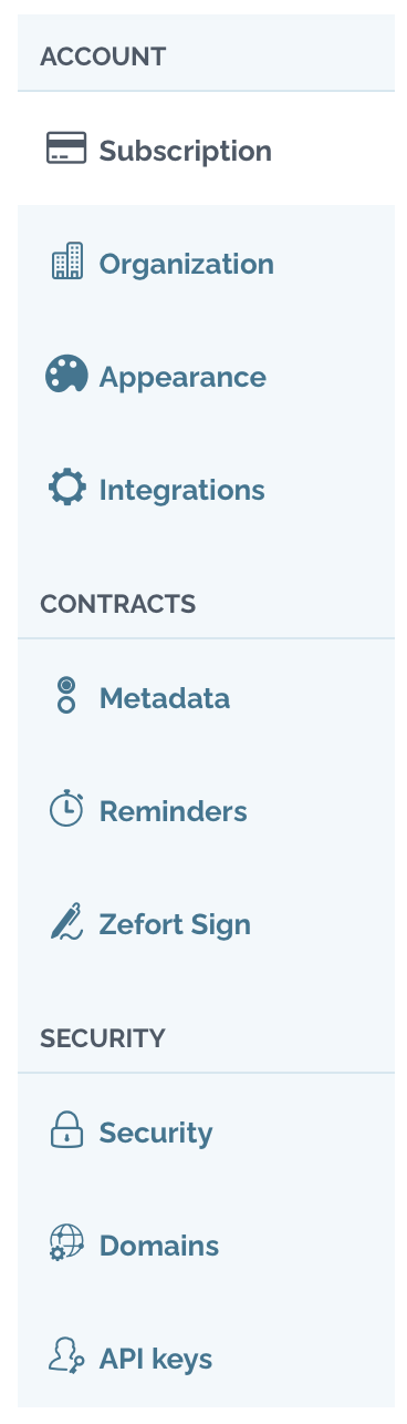 zefort account settings